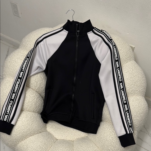 Karl Lagerfeld Black and White Track Jacket - Picture 1 of 1